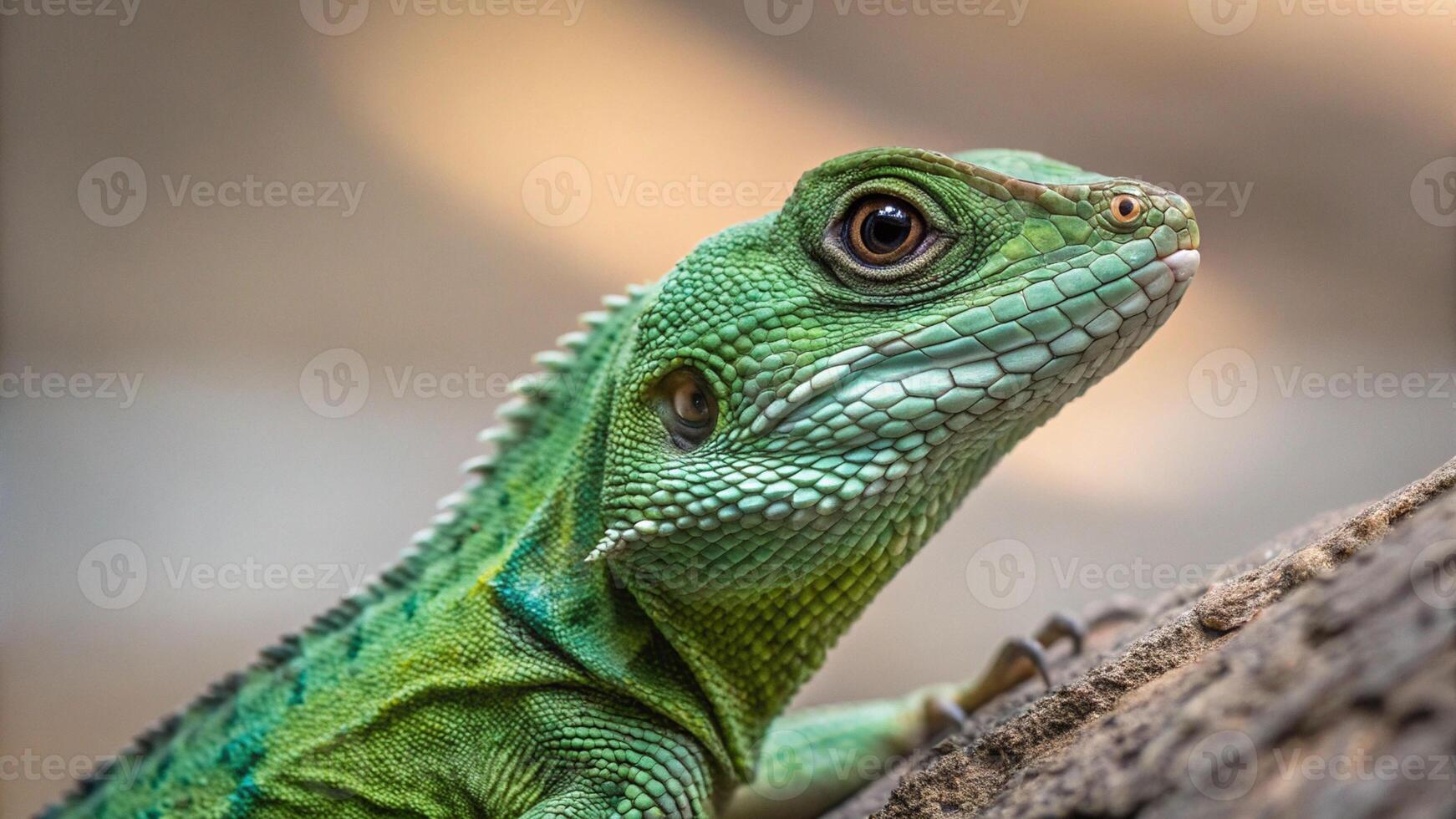 green lizard reptile close up detailed scales photo