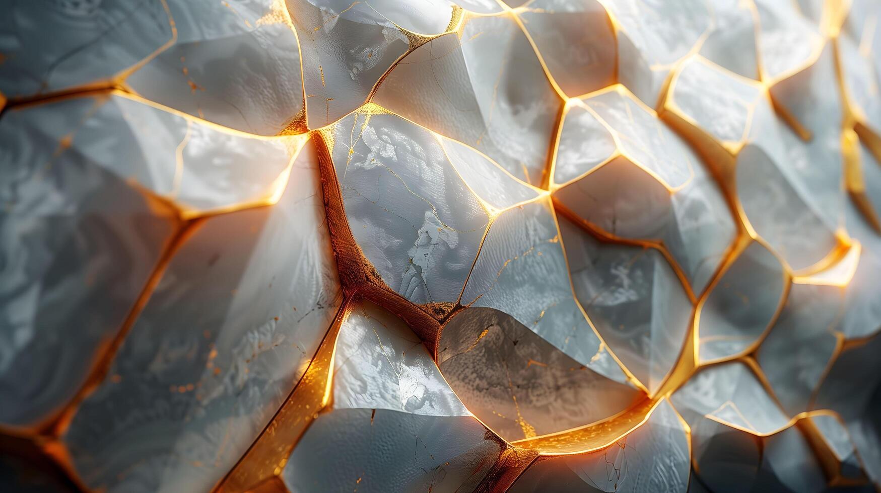 a close up of a wall with a lot of gold and silver photo