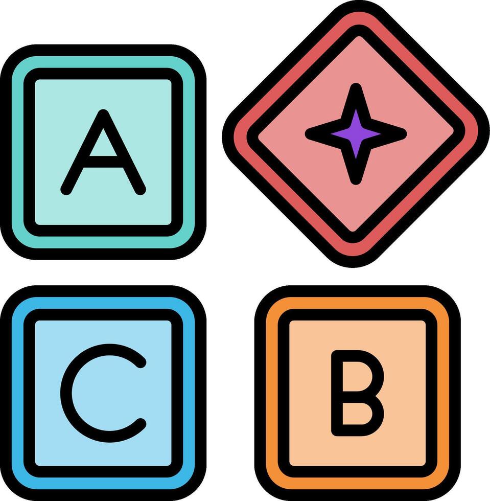 Alphabet blocks clipart vector