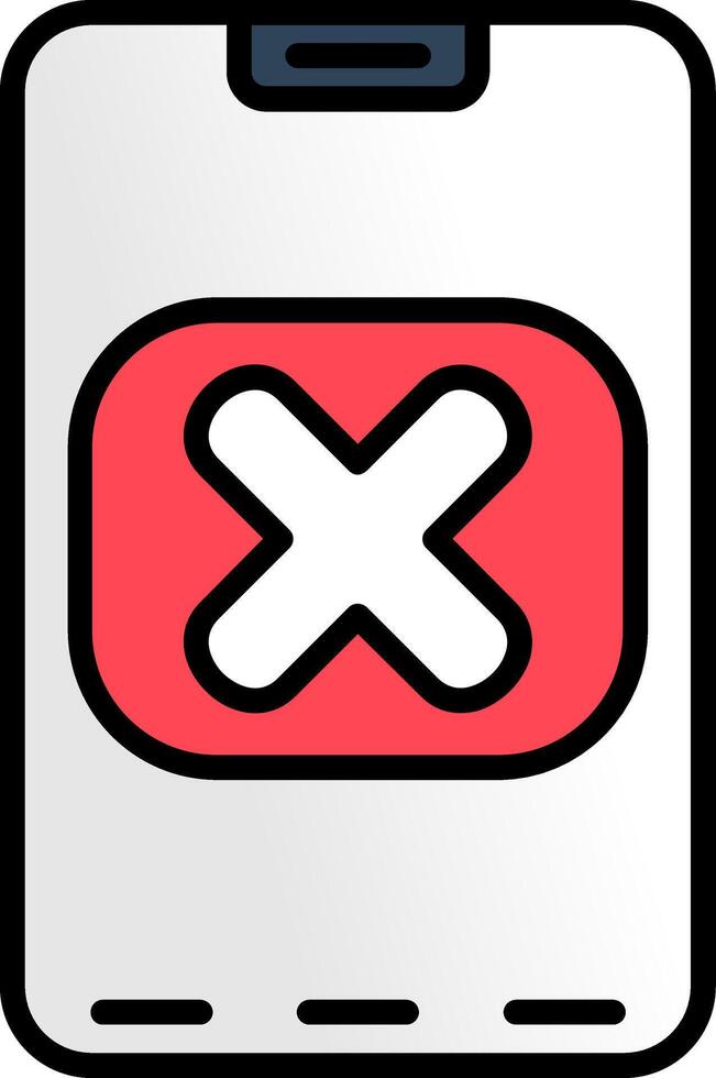 A red x on a white background vector