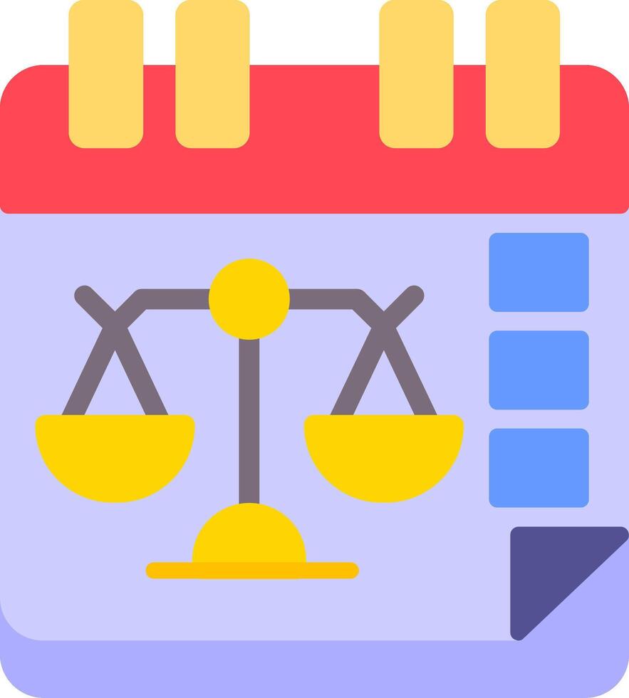 Calendar icon with scales of justice vector
