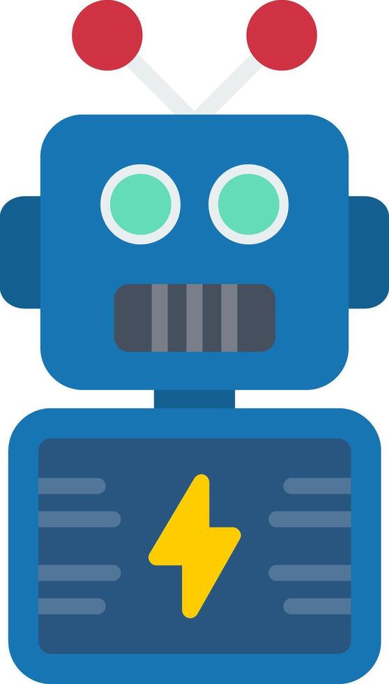 A robot with a lightning bolt on its chest vector