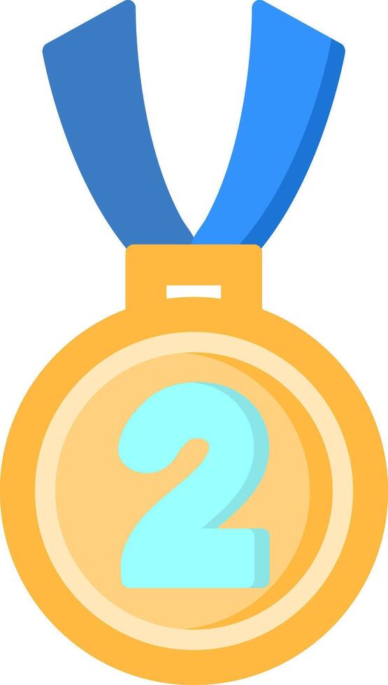 A medal with the number two on it vector