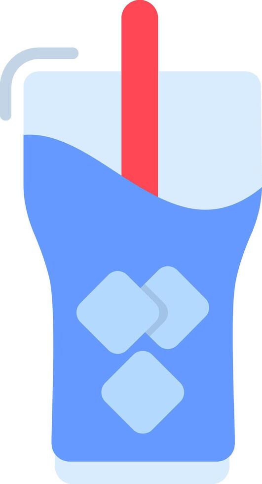A blue drink with a straw in it vector