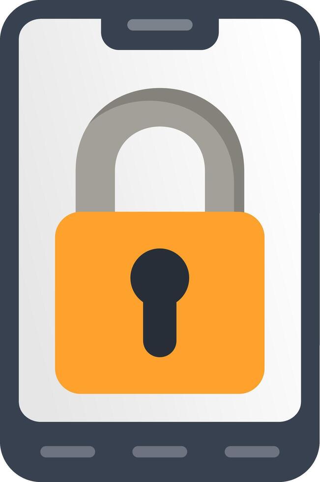 A phone with a padlock on it vector