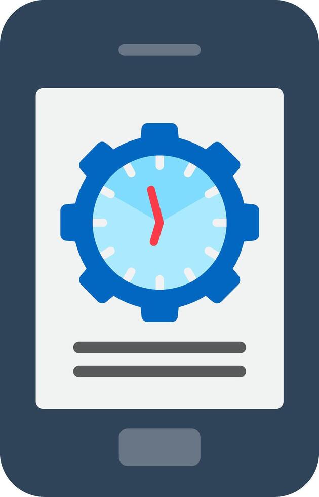 A mobile phone with a clock on it vector