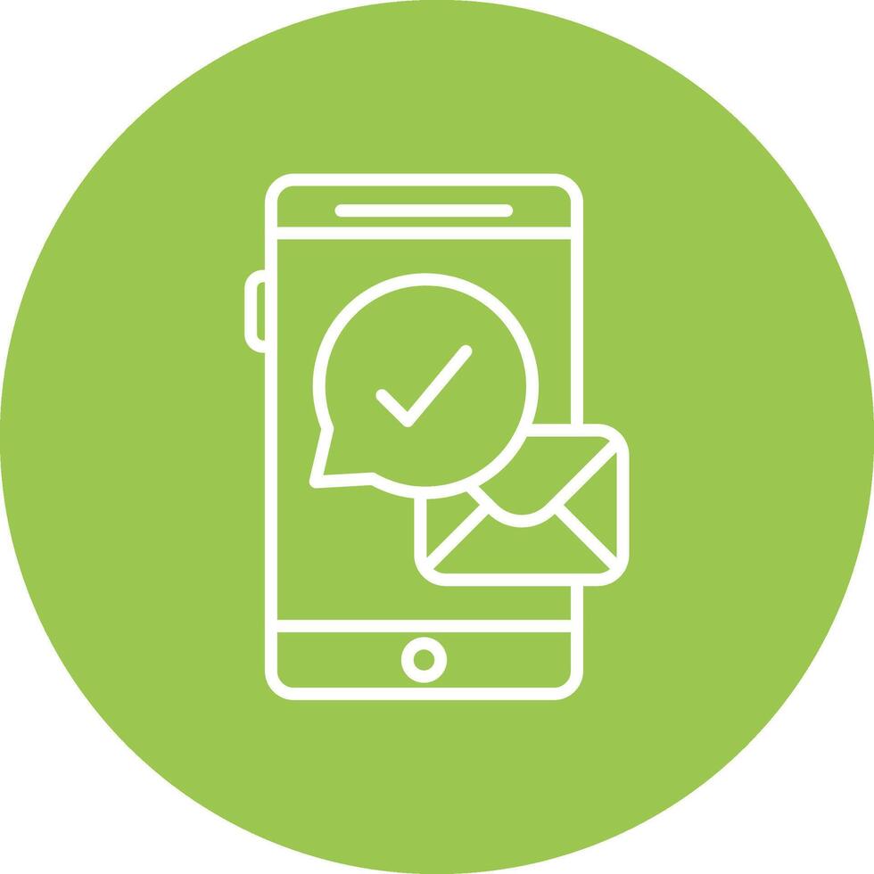 A phone with a check mark and an envelope icon vector