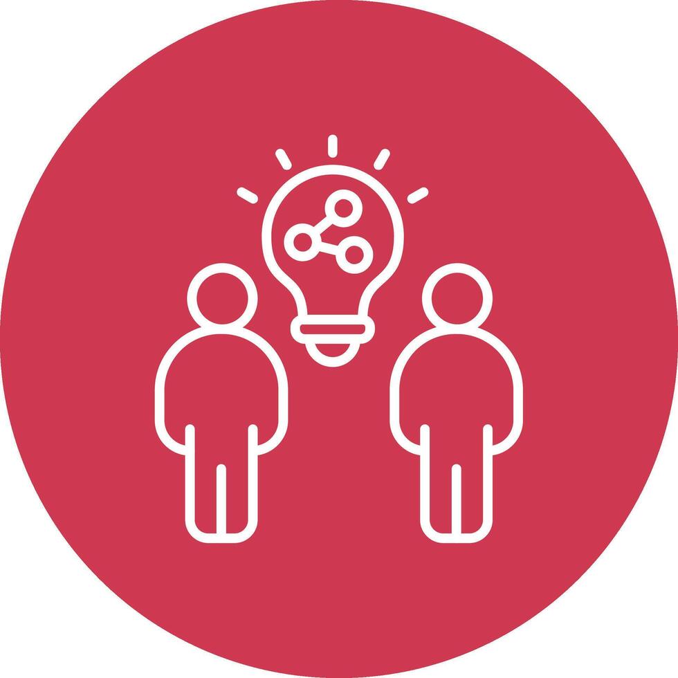 Two people are standing in front of a light bulb vector