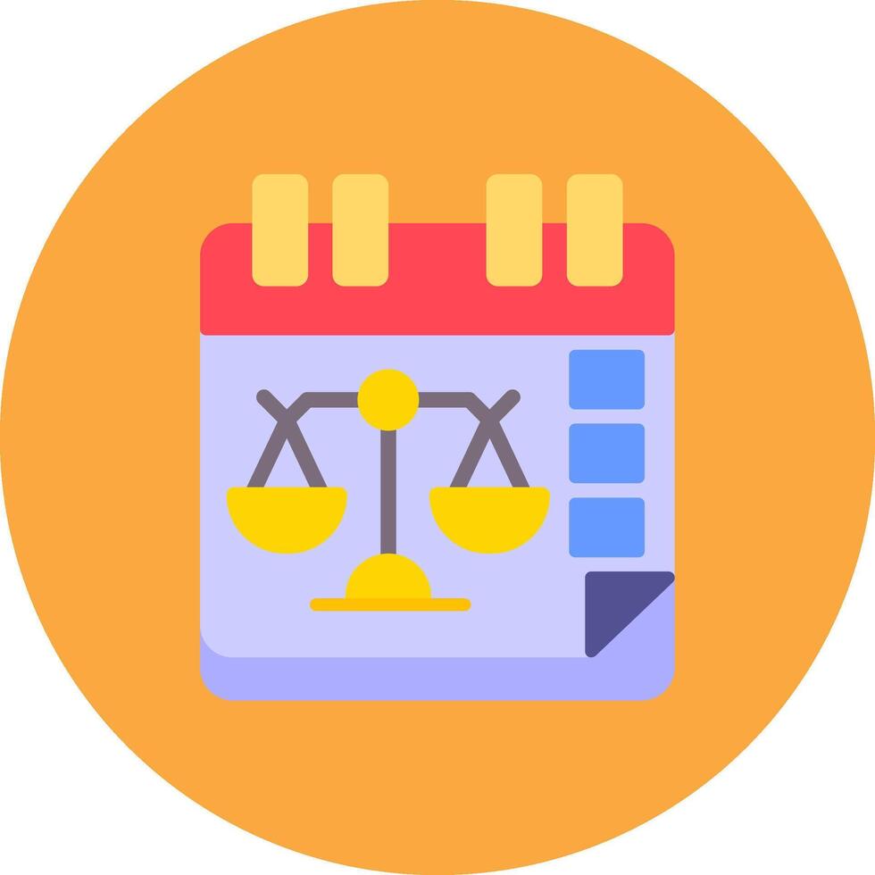 A calendar with scales of justice and a calendar icon vector