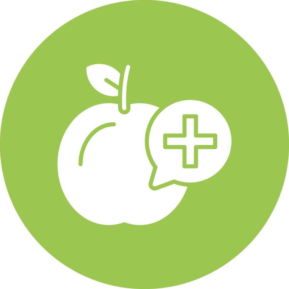 A green apple with a plus sign on it vector