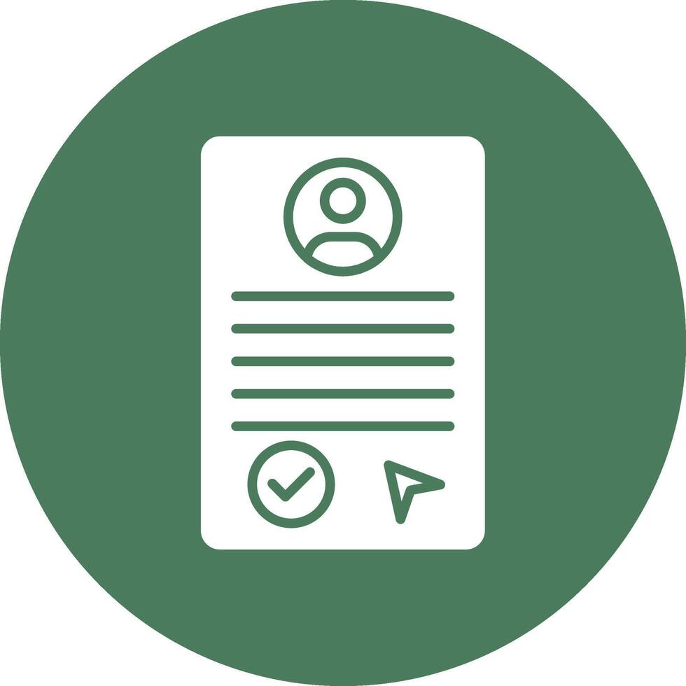 A green and white icon of a document vector