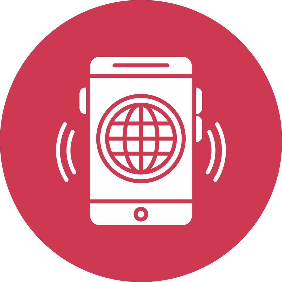 A phone with a globe on it and a microphone vector