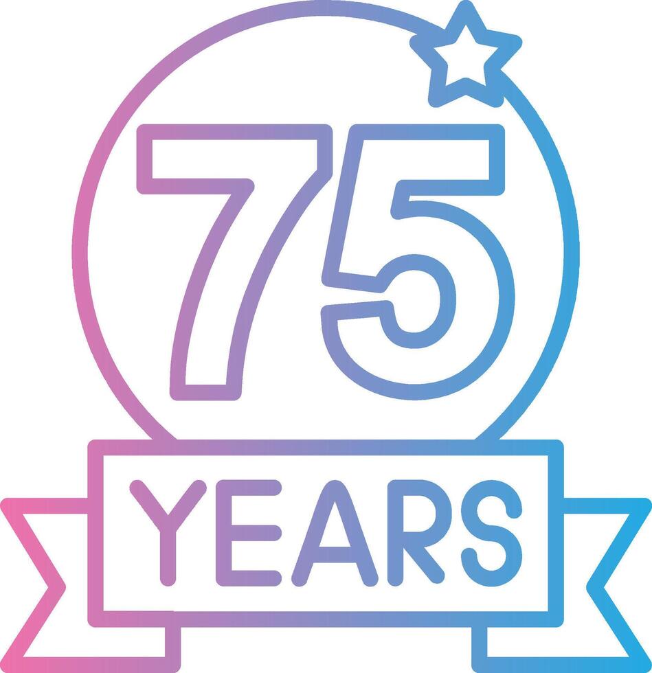 75 years anniversary logo, with a star and ribbon vector