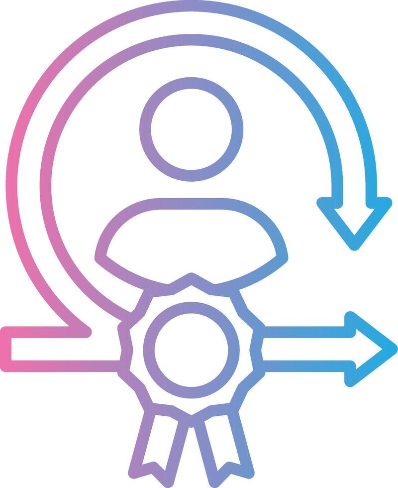 A person with a ribbon and arrows around them vector