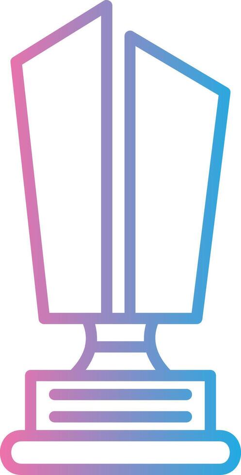 A trophy icon with a blue and pink background vector
