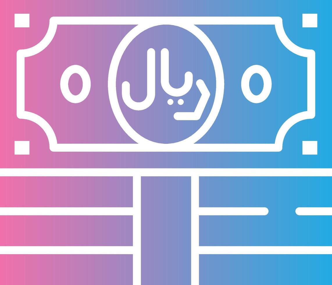 Riyal Digital Outline Piece vector