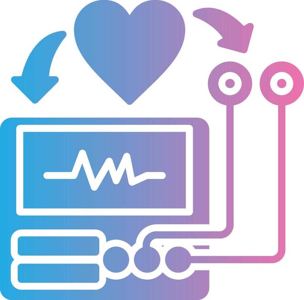 Electrocardiogram Smooth UI Symbol vector