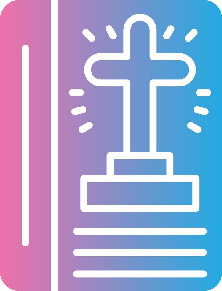 A cross on a book icon vector