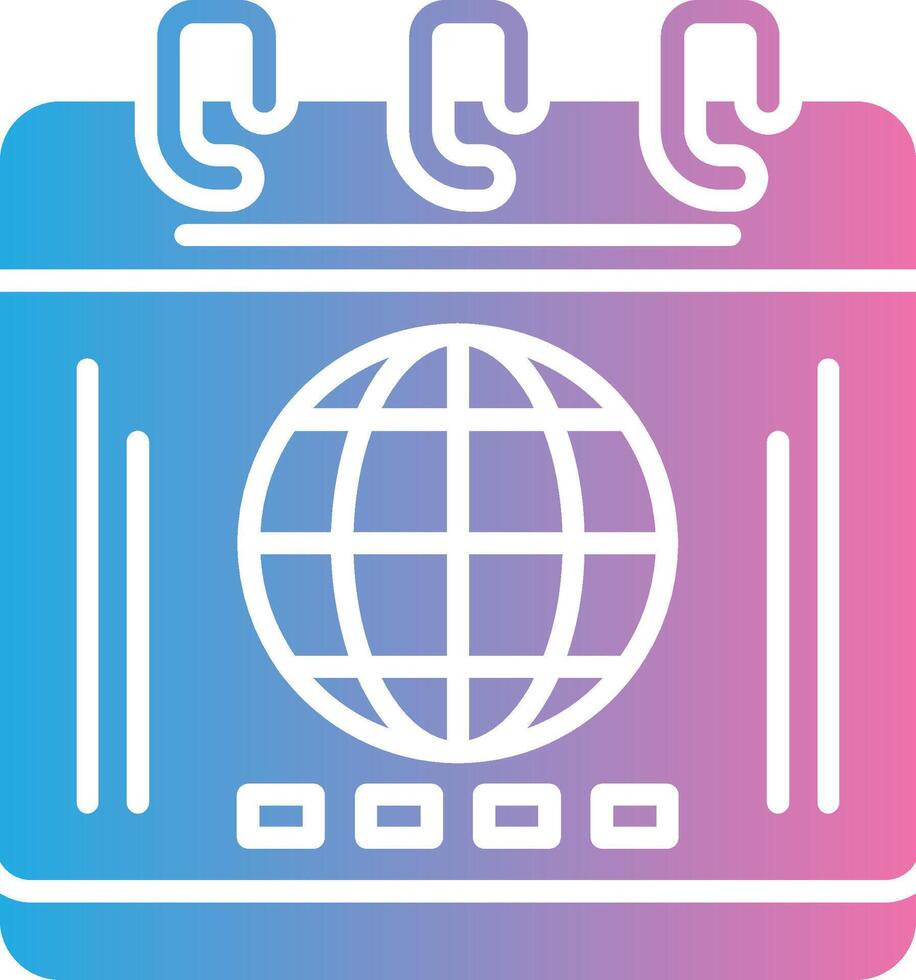 A calendar with a globe on it vector