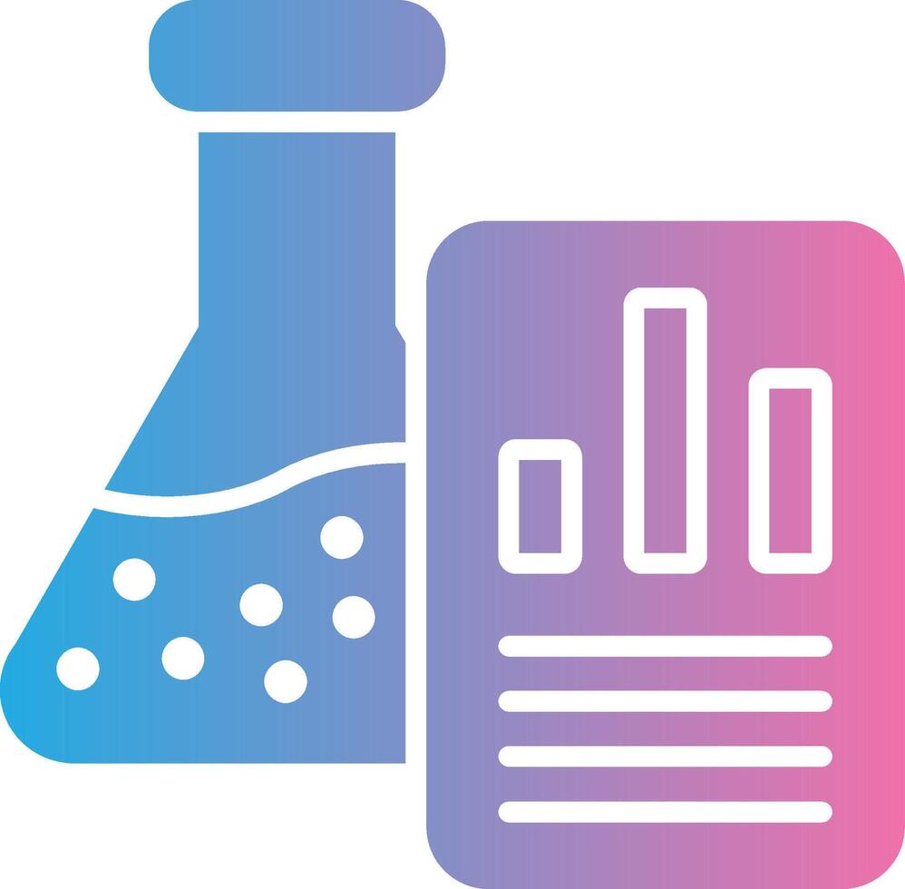 A chemical flask and a paper with graphs vector