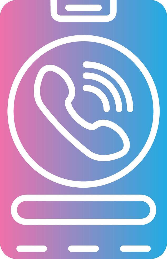 A phone icon on a pink and blue background vector