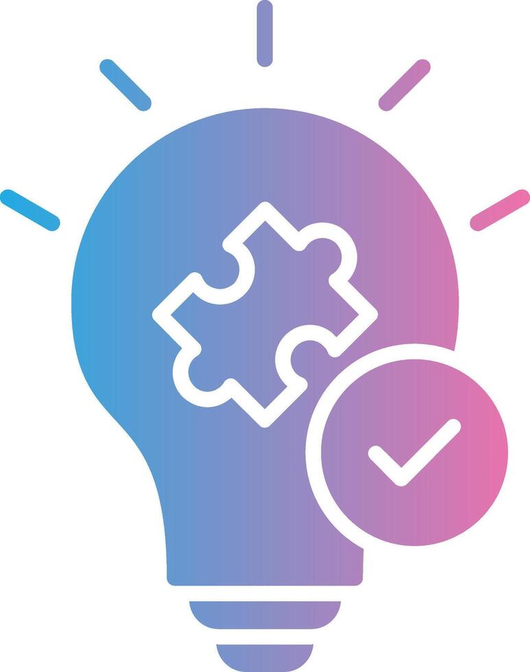 A light bulb with a puzzle piece and check mark vector
