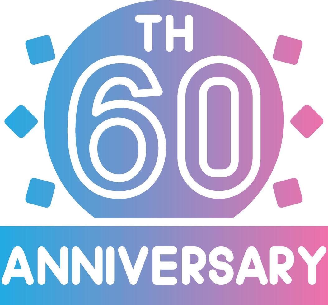 60th Anniversary 3D Rendered Symbol vector