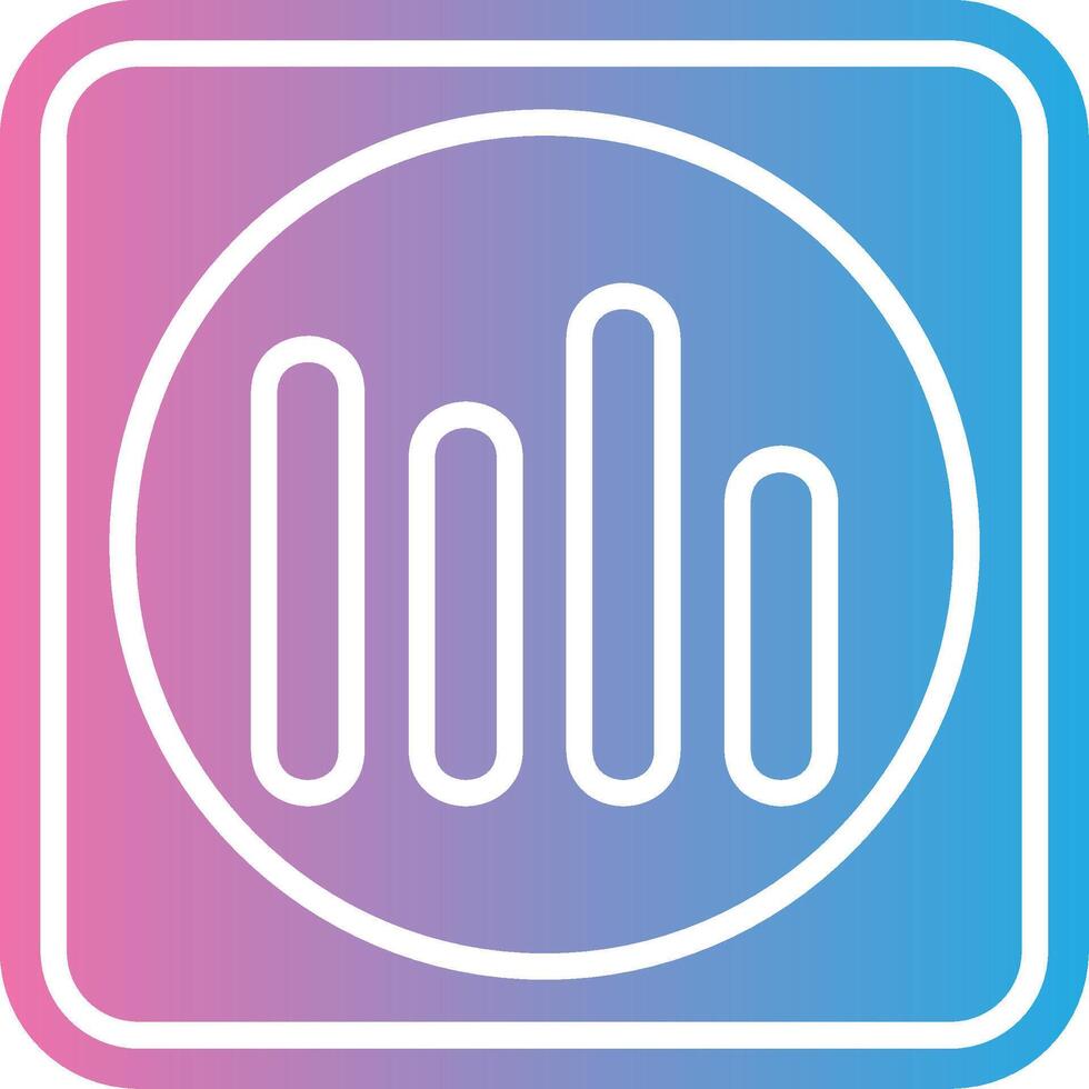 A blue and pink icon with a bar graph vector