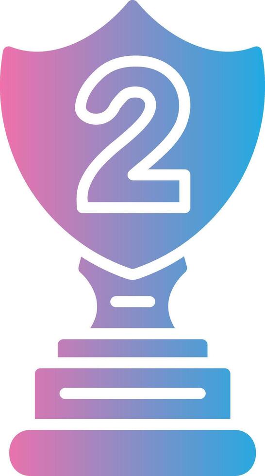 The number two is on a trophy vector
