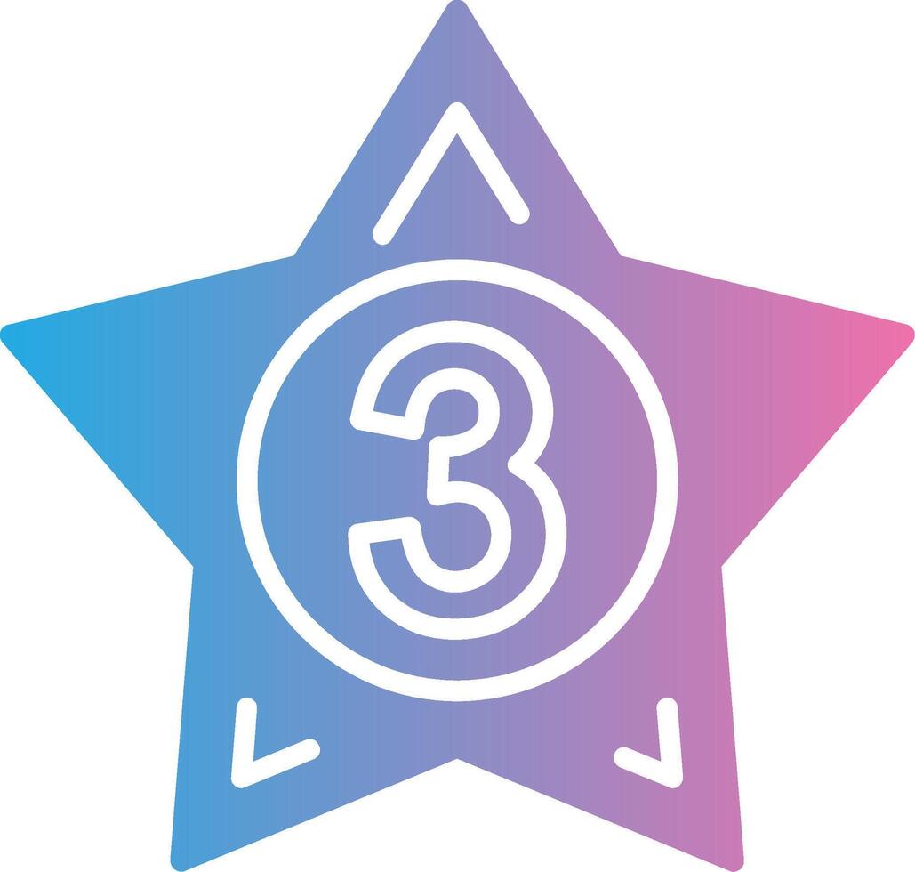 The number three in a star shape vector