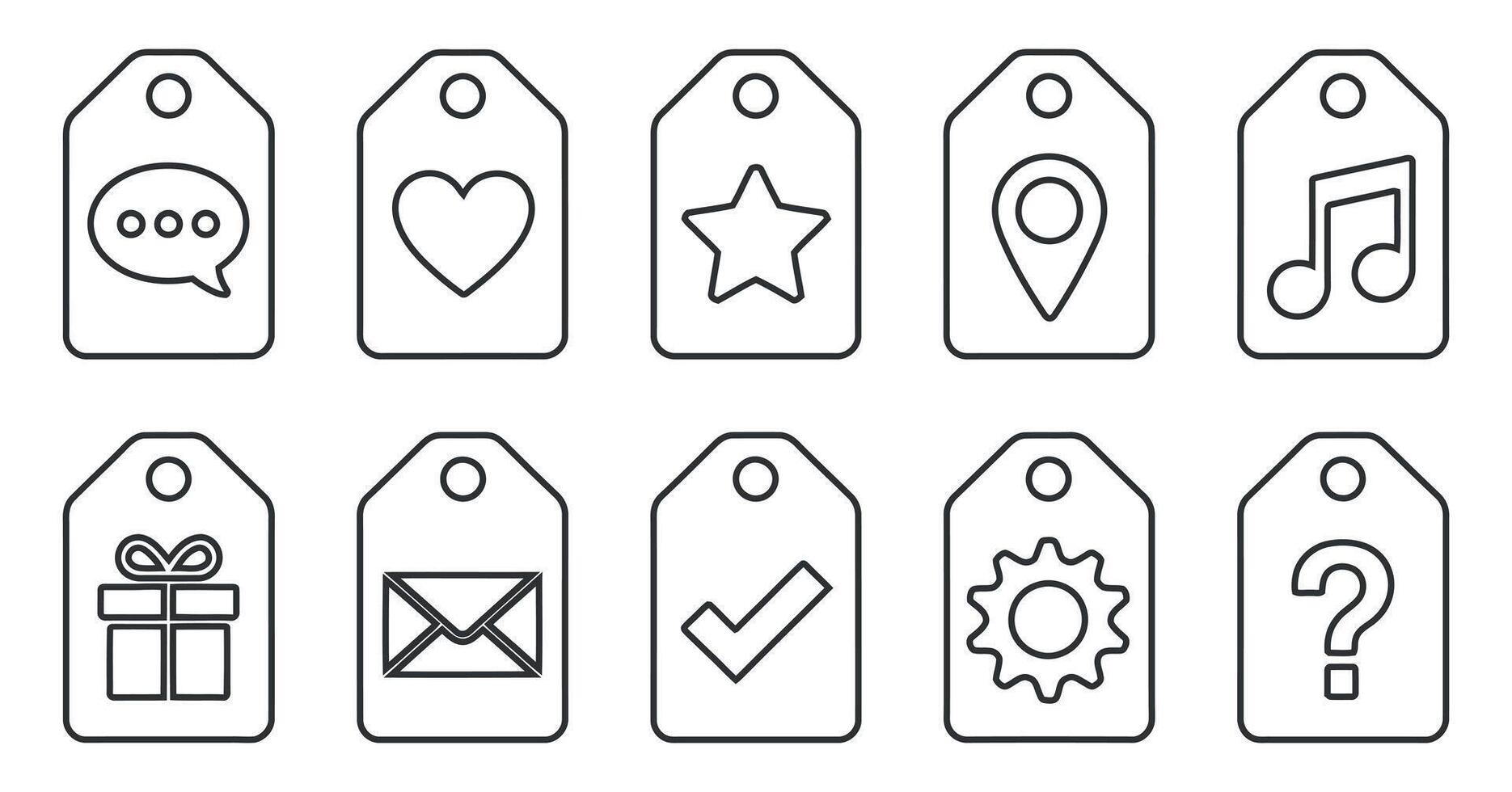 Ten Simple Line Icons on Price Tags for Website or App Design vector