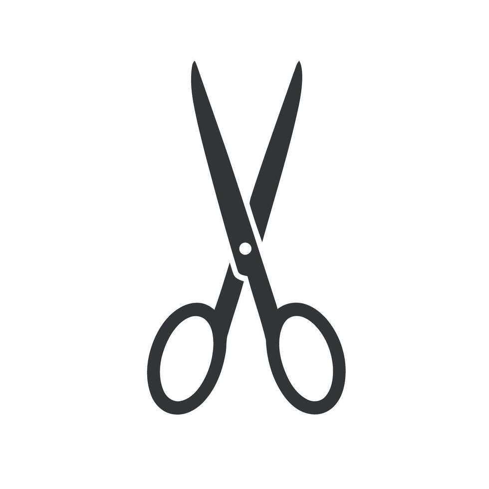 Simple Black Scissors Icon Isolated on White Backgrounds for Graphic Design vector