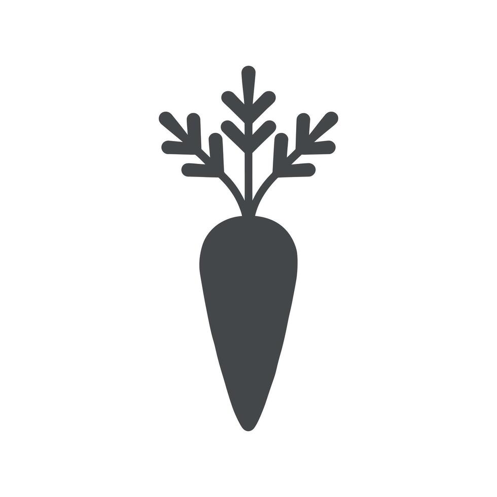 Simple Carrot Vegetable Icon Illustration Graphic Design vector