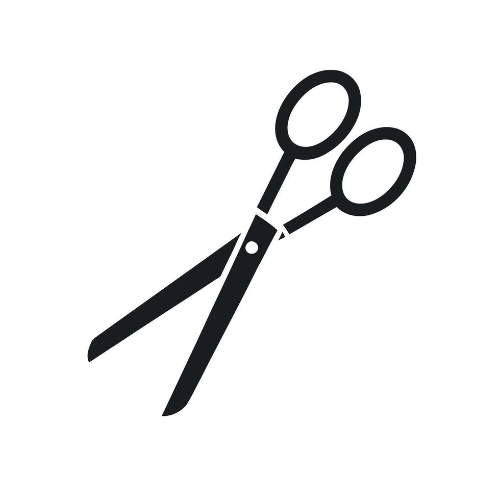 Simple Black Scissors Icons Isolated on White Background for Graphic Design vector