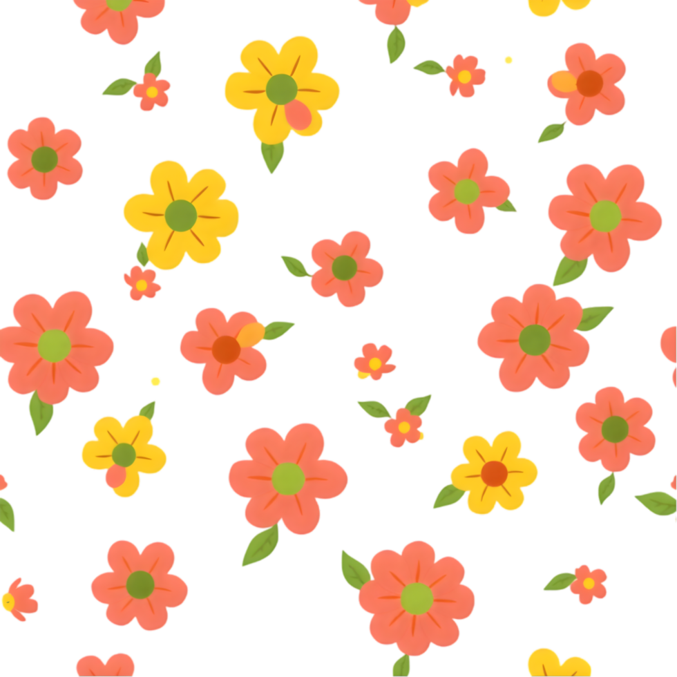 Charming Nordic floral pattern with geometric surface layout. . png