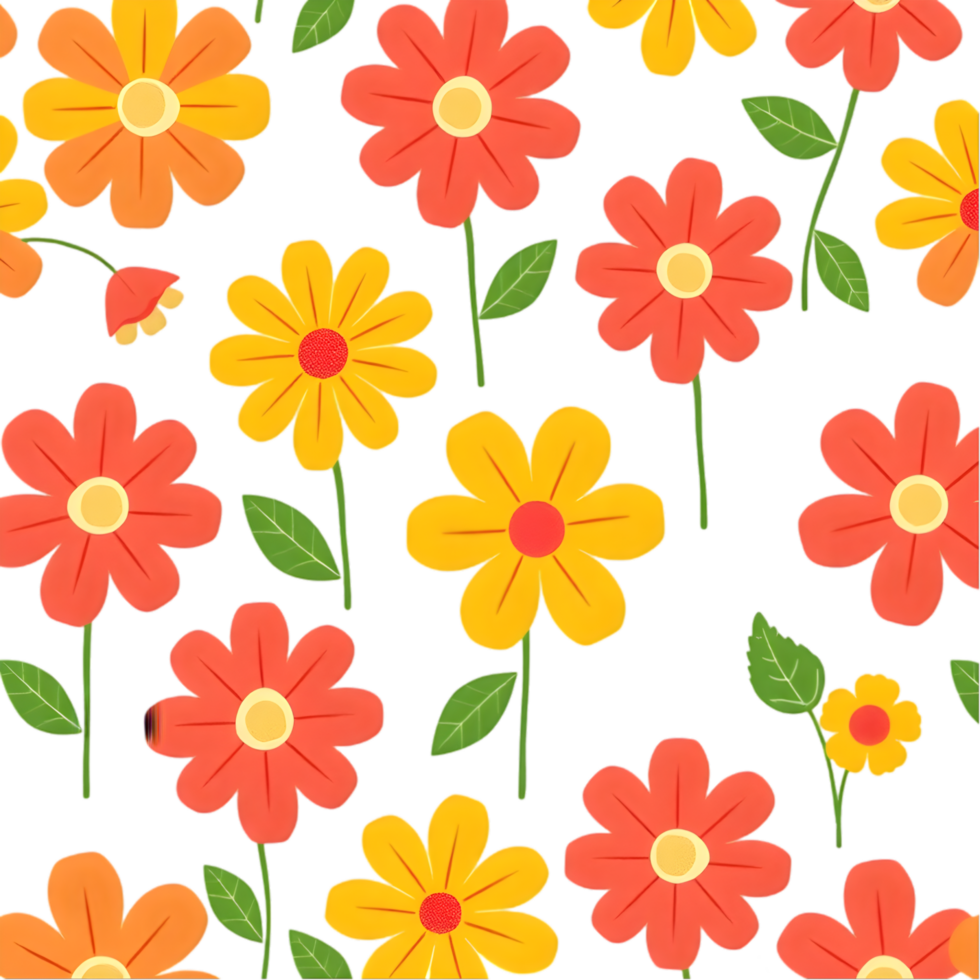 Seamless geometric floral textile with modern Scandinavian pattern. . png