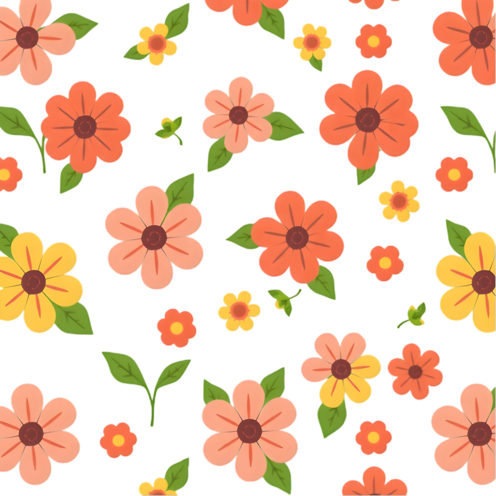 Charming floral pattern for modern Scandinavian geometric textile print. . png