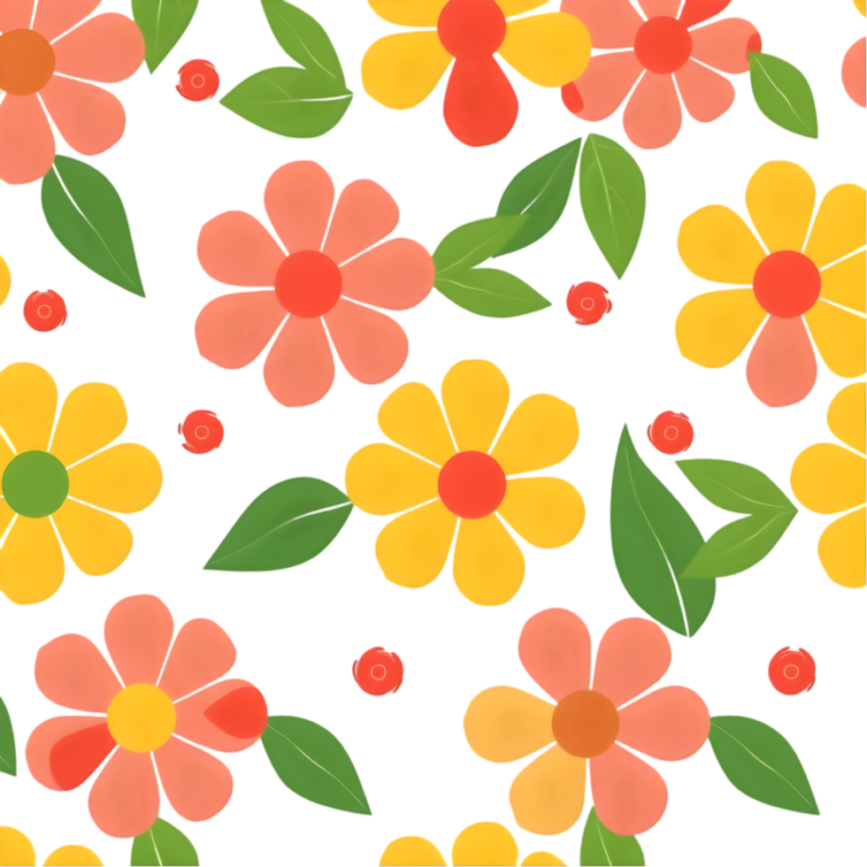 Delicate geometric flowers on textile design with Scandinavian style. . png