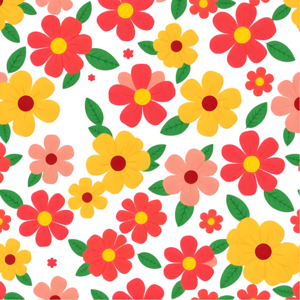 Elegant floral pattern for fabric with Scandinavian geometric style. . png