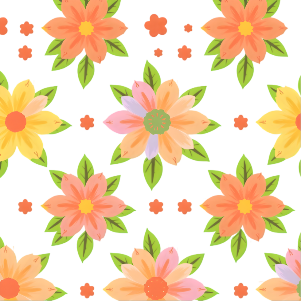 Scandinavian artistic bloom with coral and lavender colors. . png