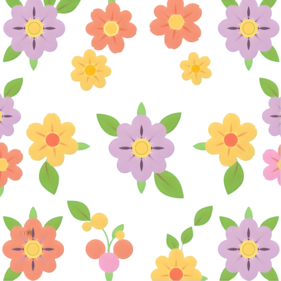 Pretty symmetrical floral artwork with Scandinavian folk design. . png