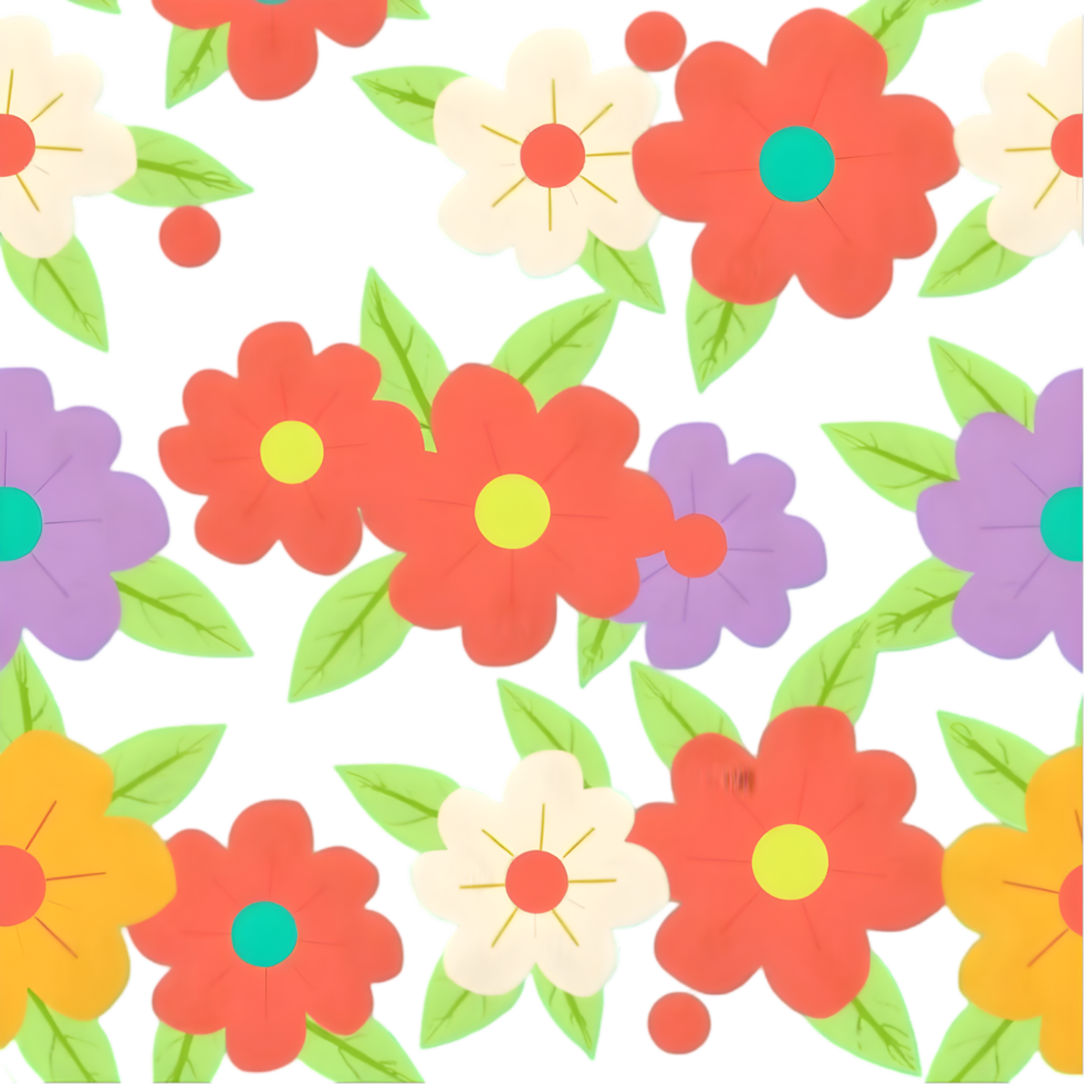 Colorful Scandinavian symmetry with geometric flower style clipart. . png