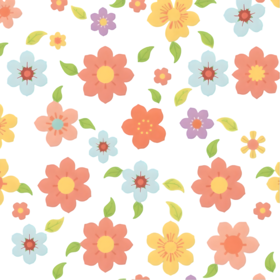Modern floral art featuring turquoise lavender coral symmetry. . png