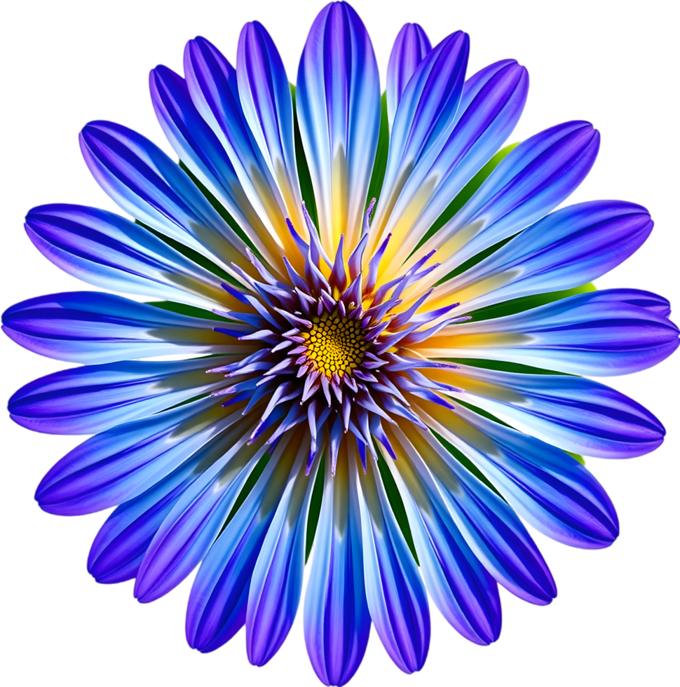 Artistic lavender blue botanical flower design with greenery. . png