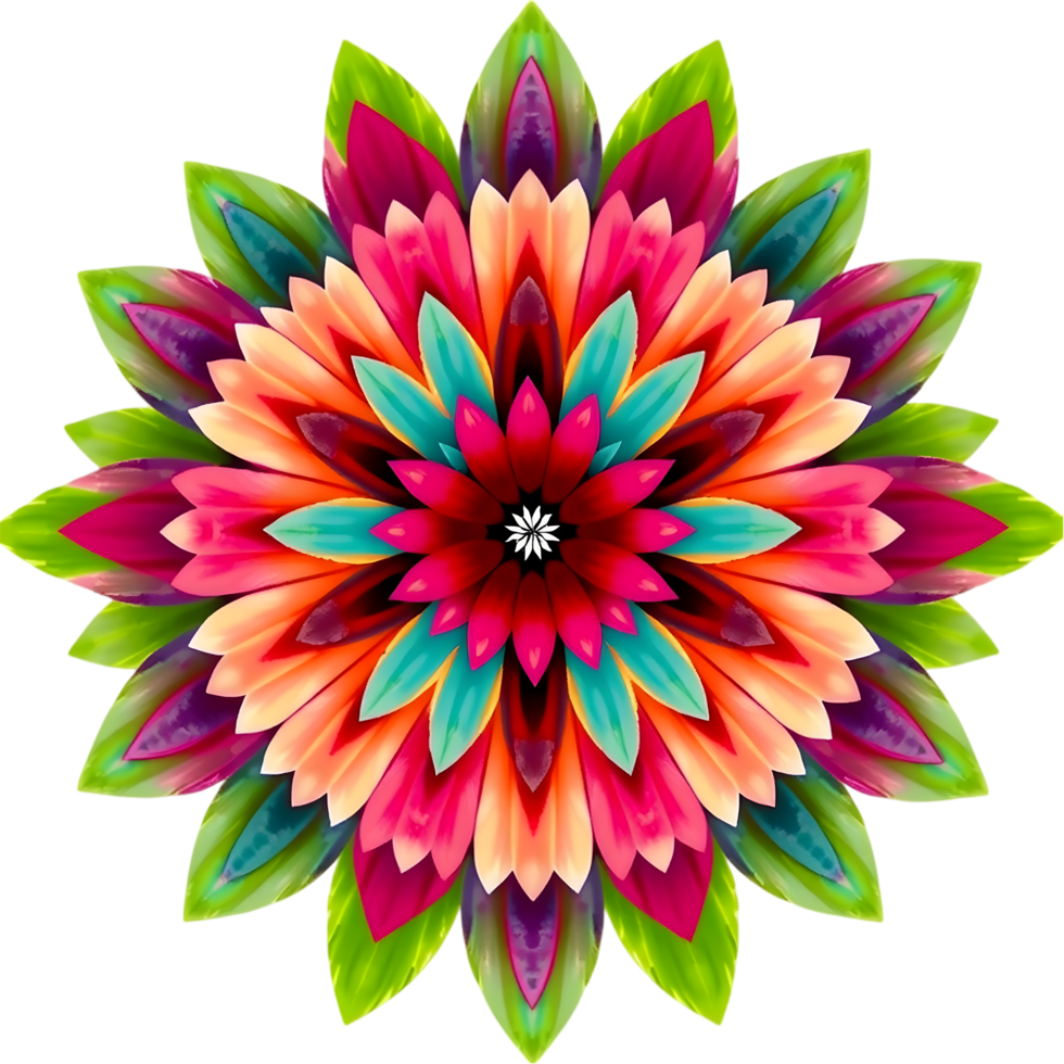Petal-rich botanical flower design in vivid green tones. . png