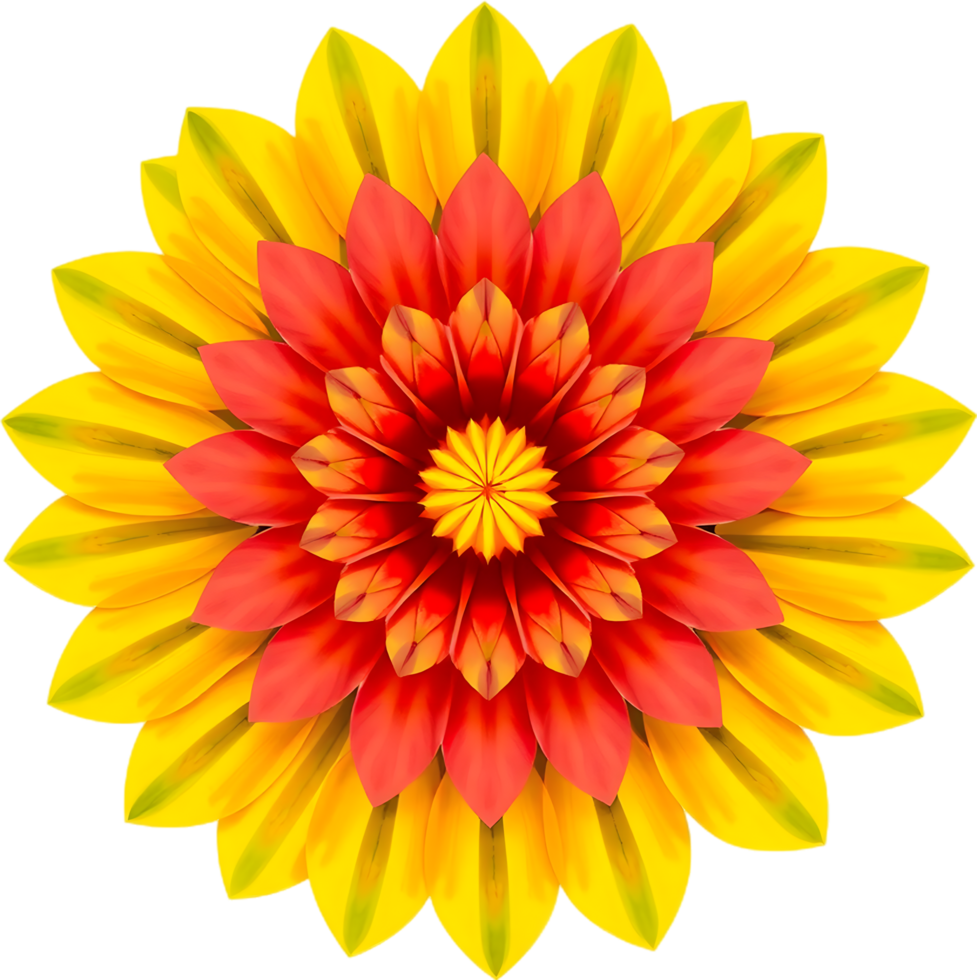 Petal design with symmetrical balance and warm color tones. . png