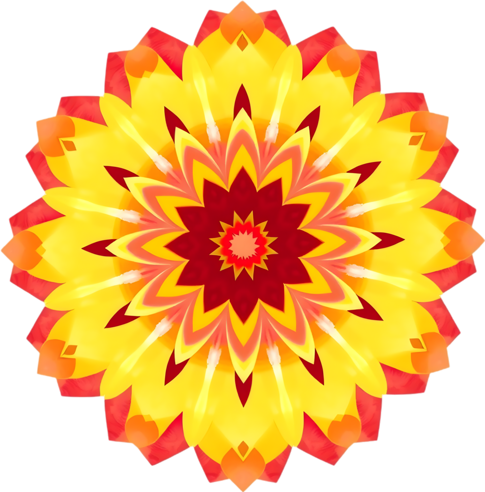 Decorative floral symmetry created with warm abstract design style. . png