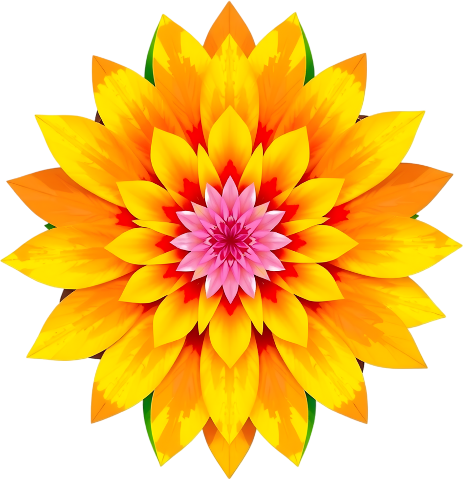Artistic symmetrical flower shaped with balance and warm tone. . png