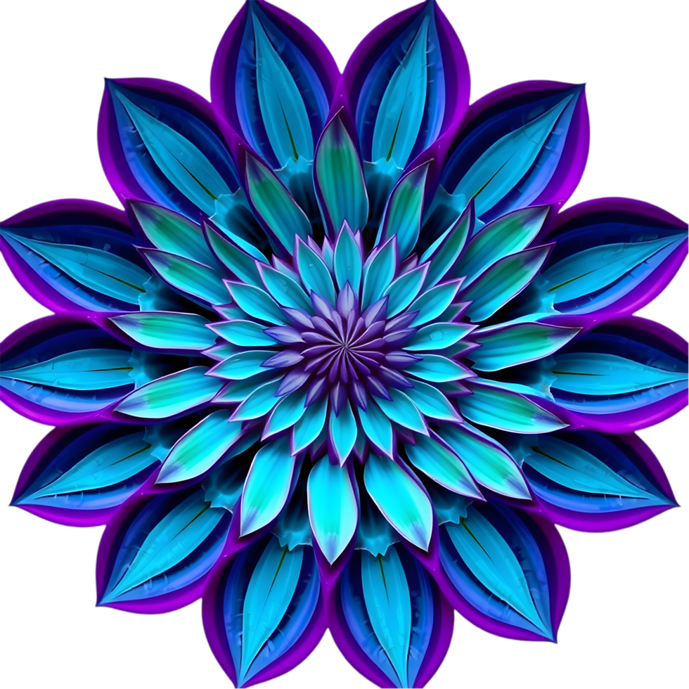 Radiant bloom artwork with spiral floral leafy elegance. . png