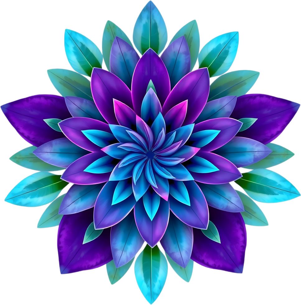 Spiral floral bloom showing harmony of green petals. . png